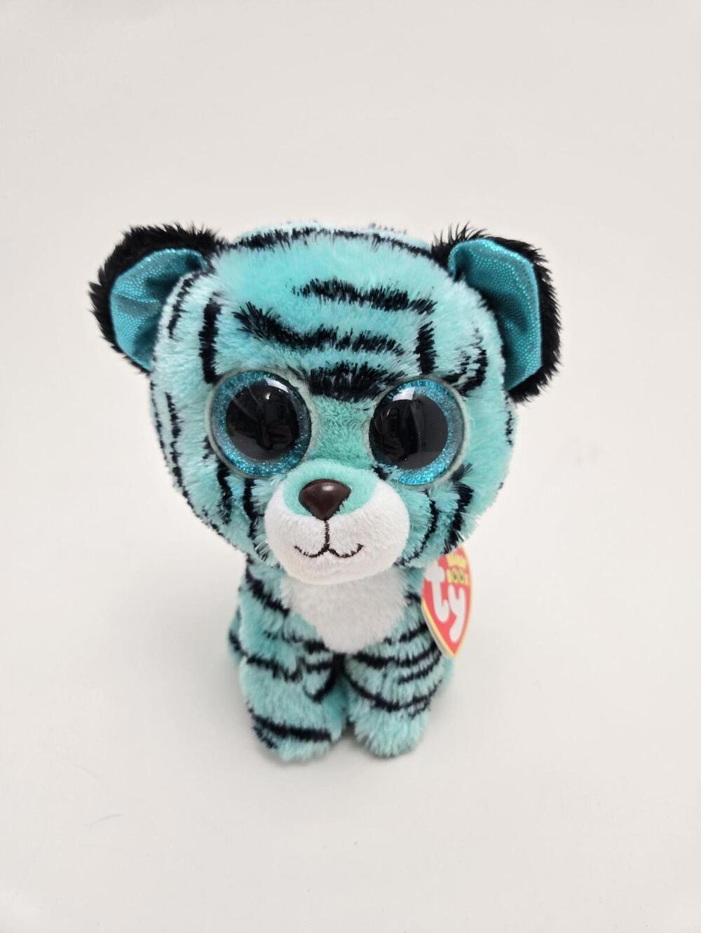 Ty Beanie Boo “Tess” the Teal Tiger, Justice Exclusive *Rare* (6 inch)